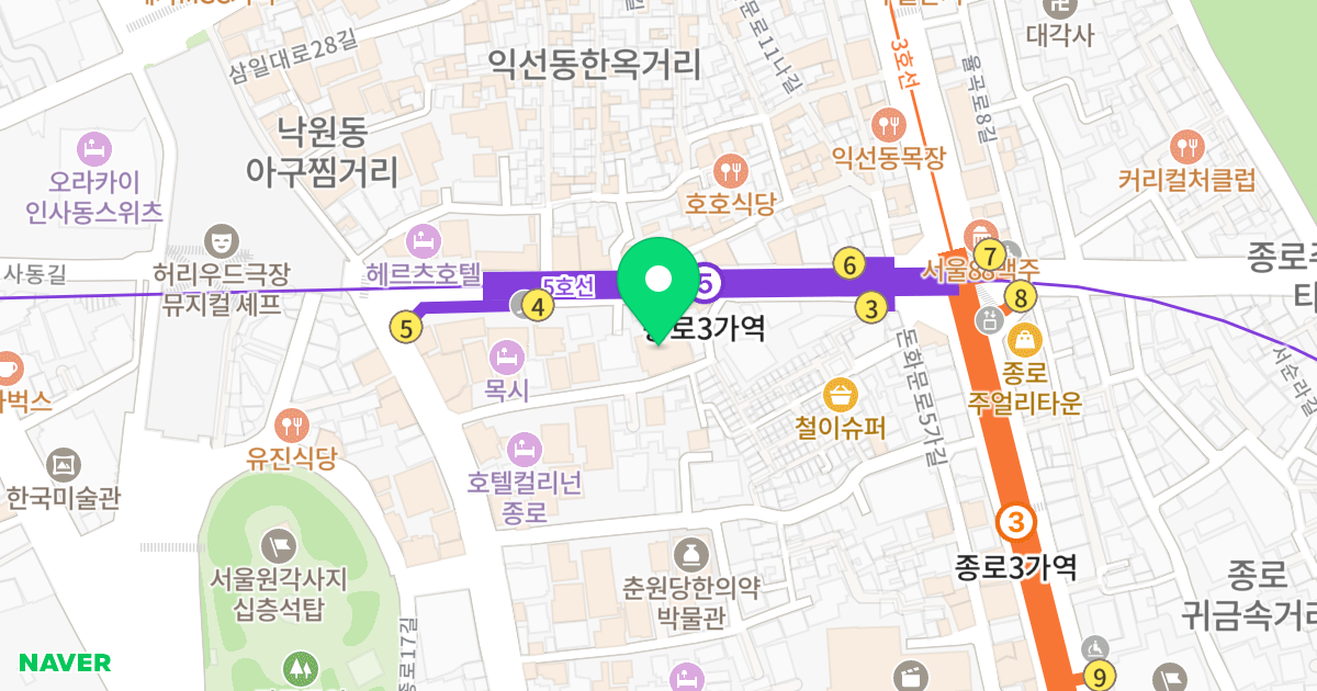 드래곤팰리스 위치 지도 - 서울특별시 종로구 돈화문로11길 23