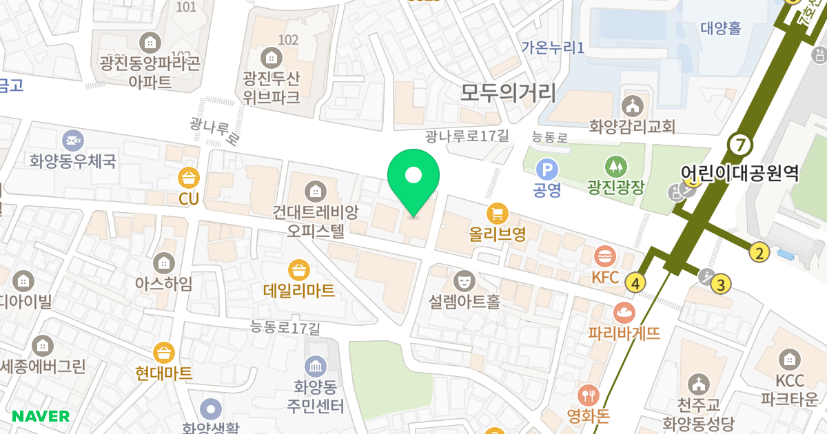아스하임 위치 지도 - 서울특별시 광진구 광나루로 382
