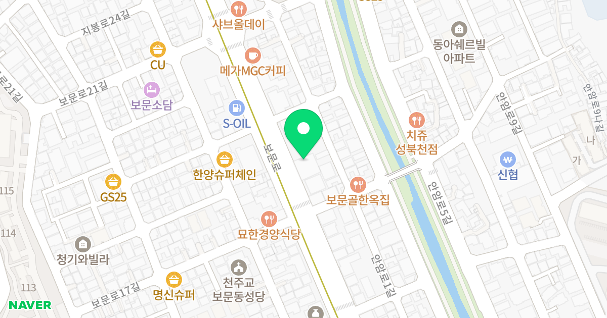 브라운홈스 위치 지도 - 서울특별시 성북구 보문로 78