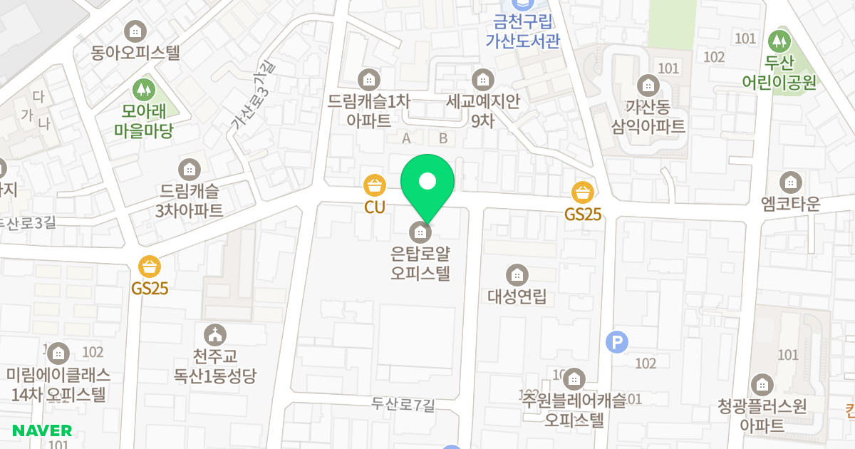 독산동주상복합 위치 지도 - 서울특별시 금천구 가산로3길 77