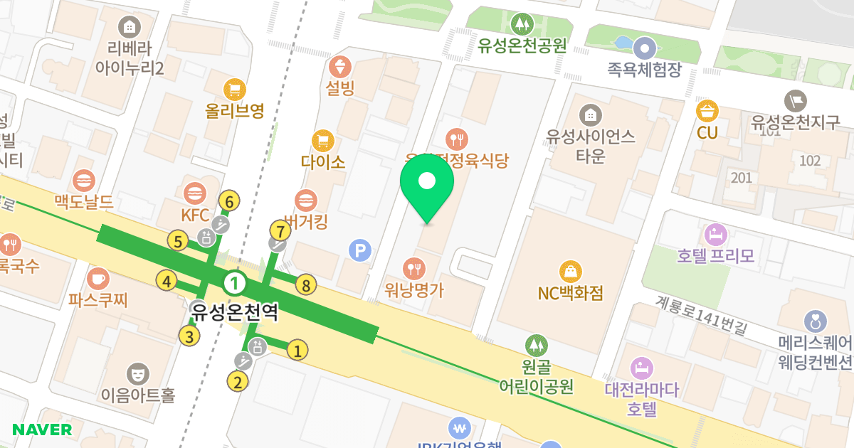 K-town 위치 지도 - 대전광역시 유성구 계룡로105번길 24