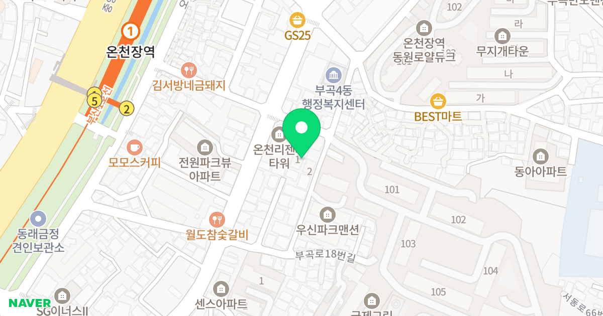 미소드리움 부곡 1차 위치 지도 - 부산광역시 금정구 부곡로18번안길 19