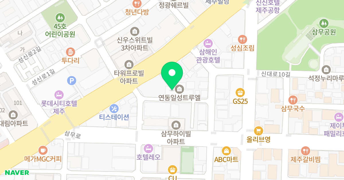제주 연동 일성 트루엘 위치 지도 - 제주특별자치도 제주시 삼무로1길 10-8