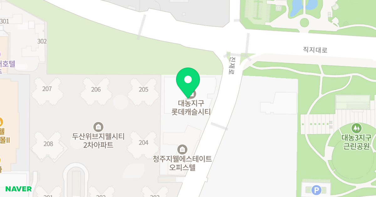 대농지구 롯데캐슬시티 위치 지도 - 충청북도 청주시 흥덕구 진재로 141