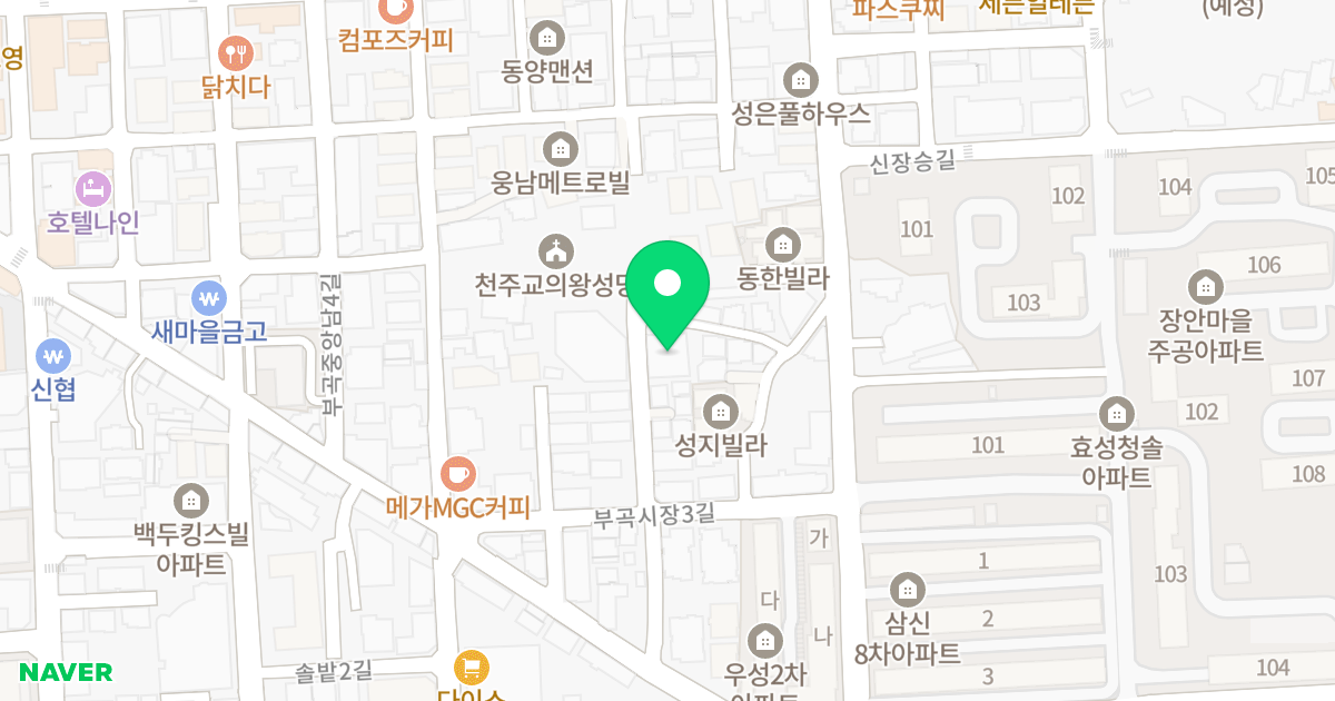 비엔캐슬 위치 지도 - 경기도 의왕시 부곡시장5길 18