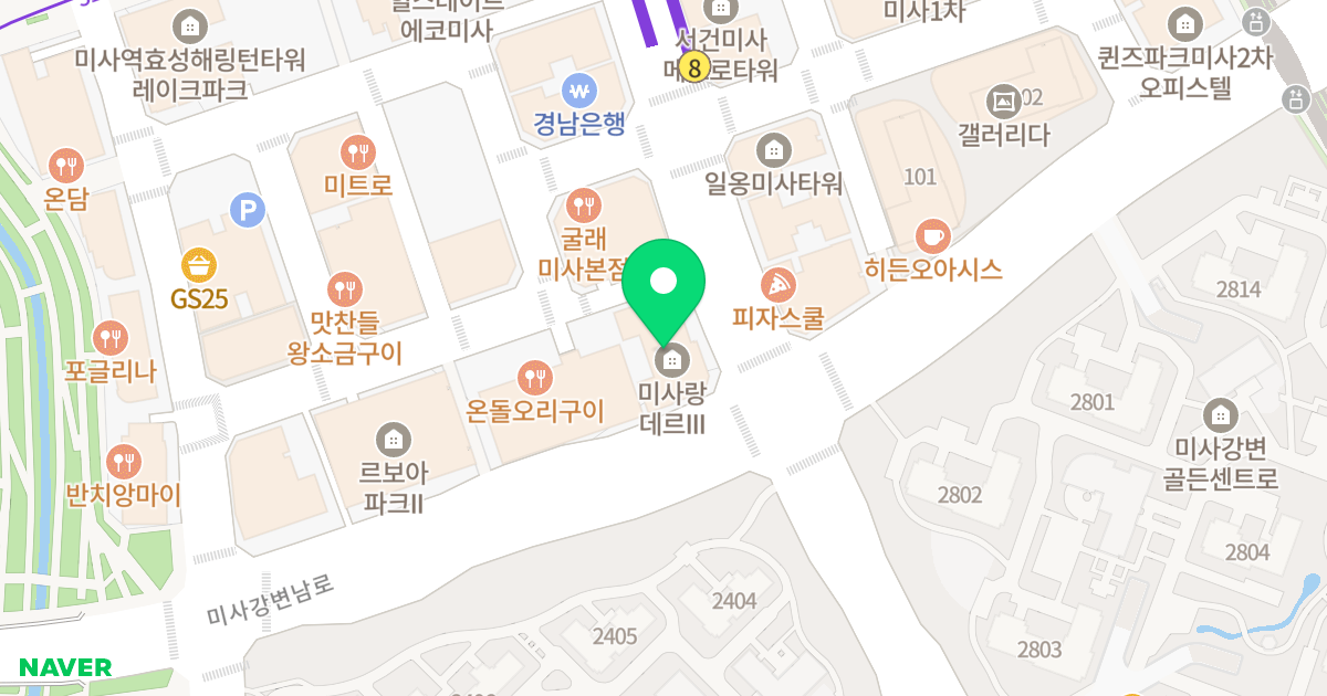 미사랑데르Ⅲ 위치 지도 - 경기도 하남시 미사강변남로 103