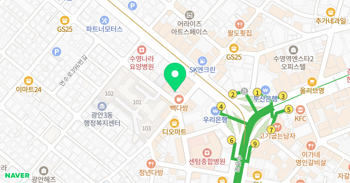 센텀캐슬 위치 지도 - 부산광역시 수영구 망미번영로38번길 109