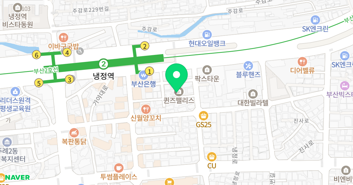 퀸즈팰리스 위치 지도 - 부산광역시 사상구 가야대로378번길 8-4