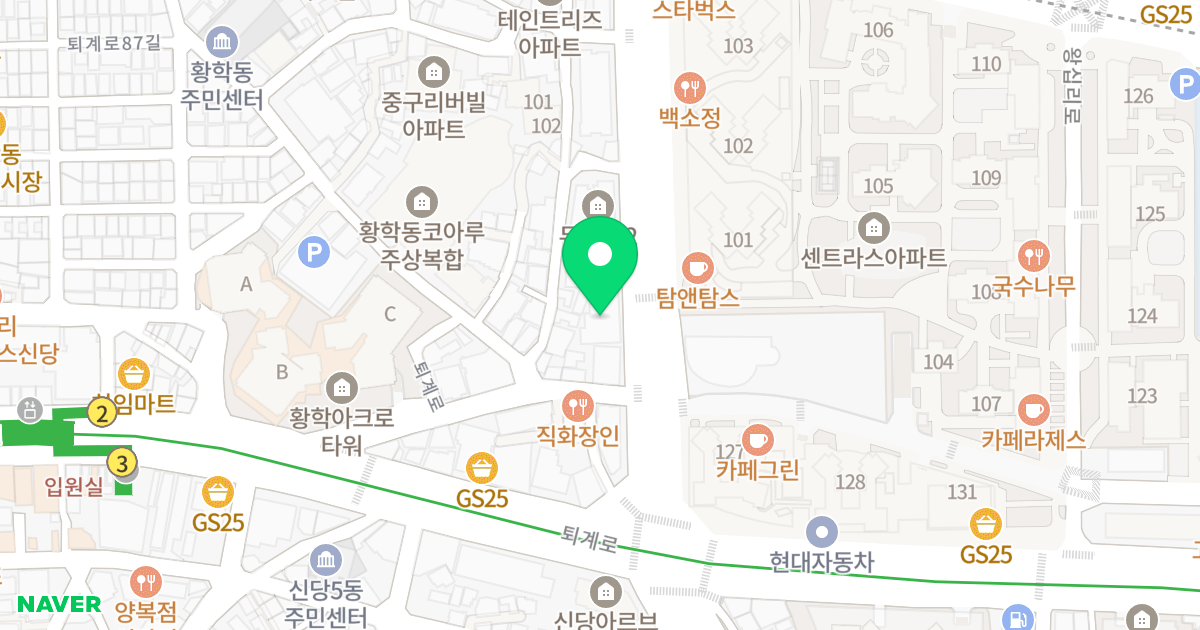 올리브1 위치 지도 - 서울특별시 중구 난계로 163