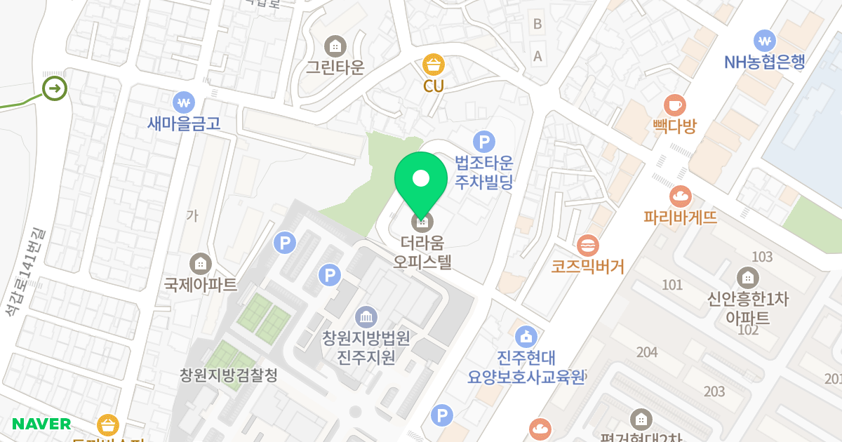 더라움 위치 지도 - 경상남도 진주시 진양호로313번길 9