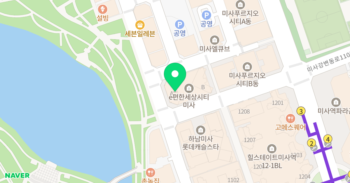 e편한세상 시티 미사 위치 지도 - 경기도 하남시 미사강변중앙로 200