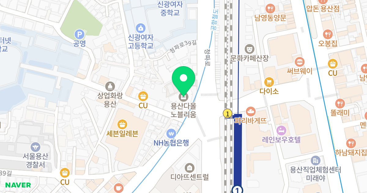 용산 다올 노블리움 위치 지도 - 서울특별시 용산구 청파로 251