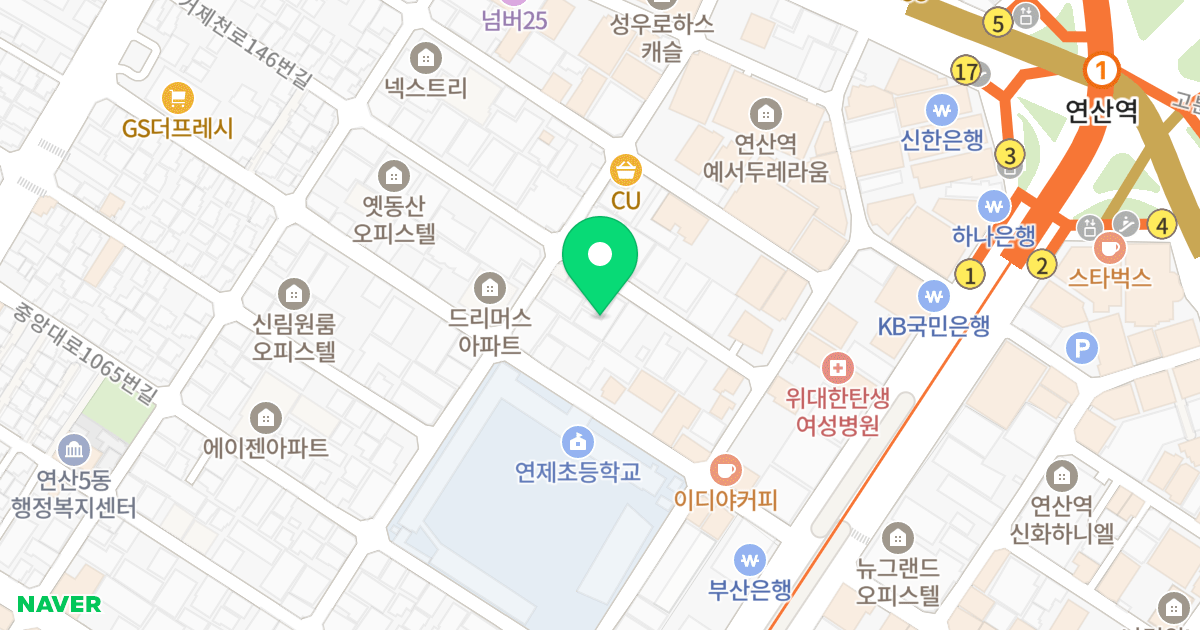 아델리스 위치 지도 - 부산광역시 연제구 거제천로146번길 56