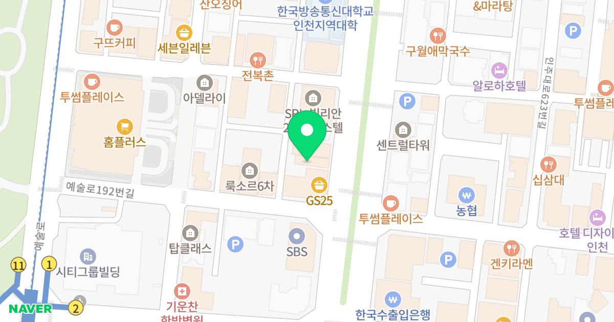 (1129-21) 위치 지도 - 인천광역시 남동구 미래로 13-1