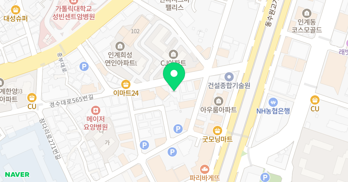 다원캐슬 위치 지도 - 경기도 수원시 팔달구 경수대로565번길 21