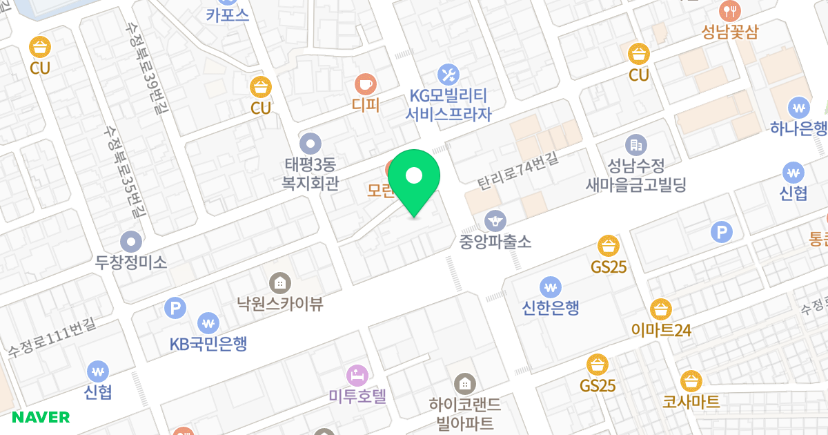 웅진베어스빌 위치 지도 - 경기도 성남시 수정구 탄리로 73
