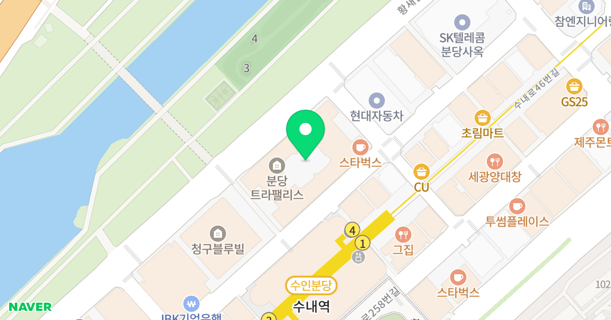 분당 트라팰리스 위치 지도 - 경기도 성남시 분당구 황새울로 234