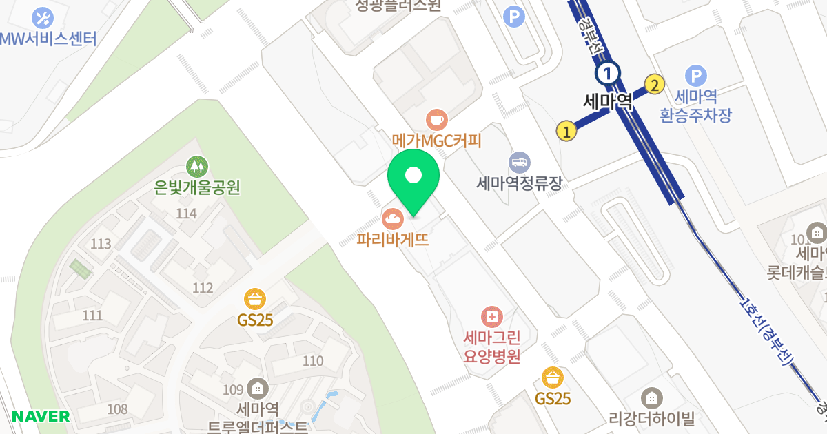 오산타워 위치 지도 - 경기도 오산시 수목원로 612