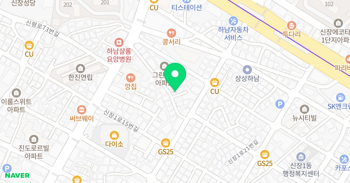 이스트빌 위치 지도 - 경기도 하남시 신장1로21번길 64