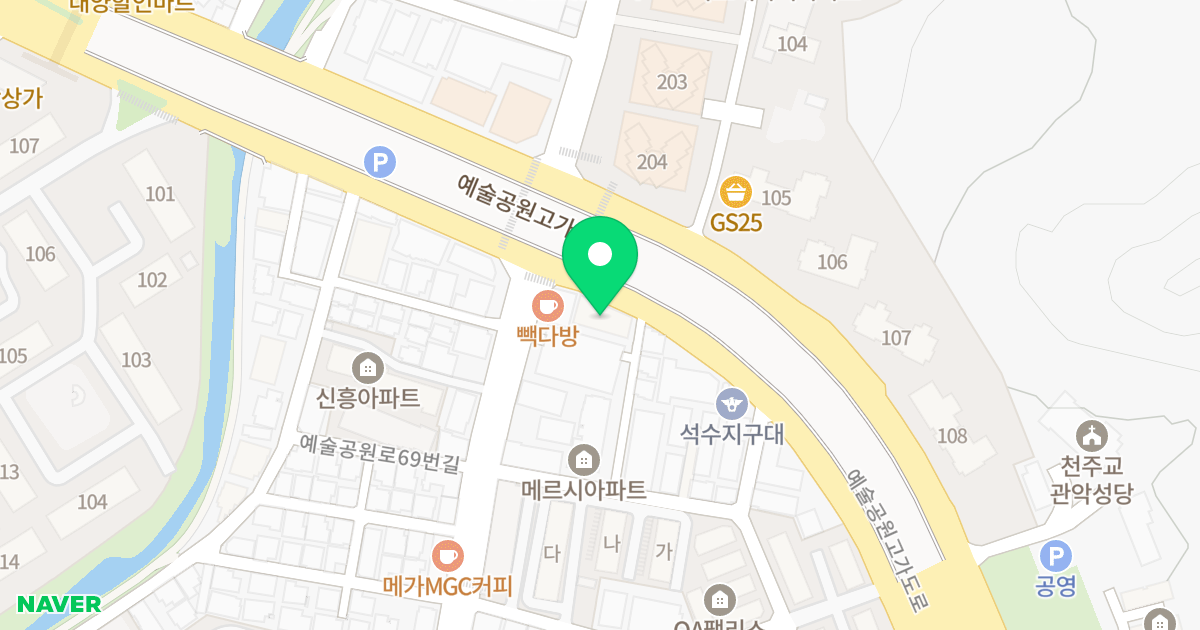 청담 캐슬 위치 지도 - 경기도 안양시 만안구