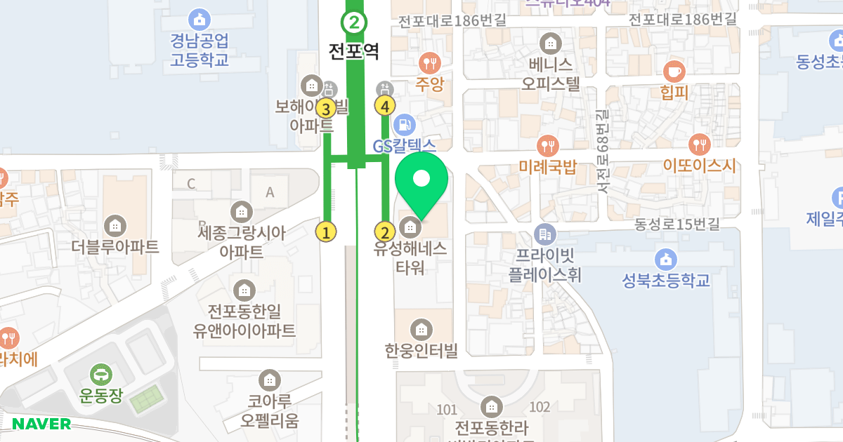 유성해네스타워 위치 지도 - 부산광역시 부산진구 전포대로 170