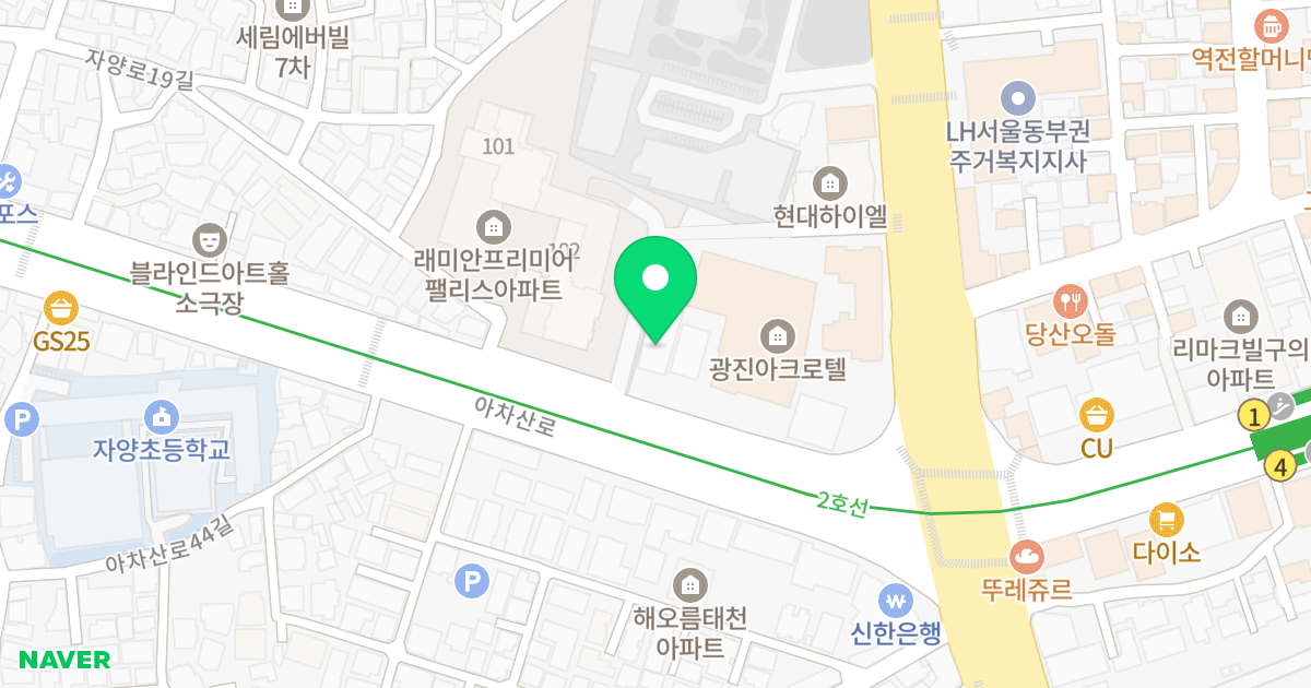 금강태극빌 위치 지도 - 서울특별시 광진구 아차산로 353