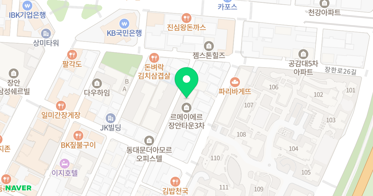 르.메이에르 장안타운 3차 위치 지도 - 서울특별시 동대문구 장한로26다길 13