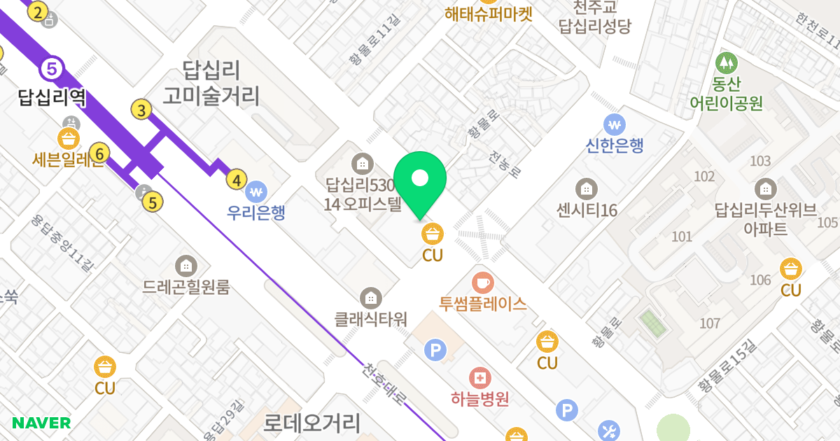 현대썬앤빌 청계 위치 지도 - 서울특별시 동대문구 고미술로 71