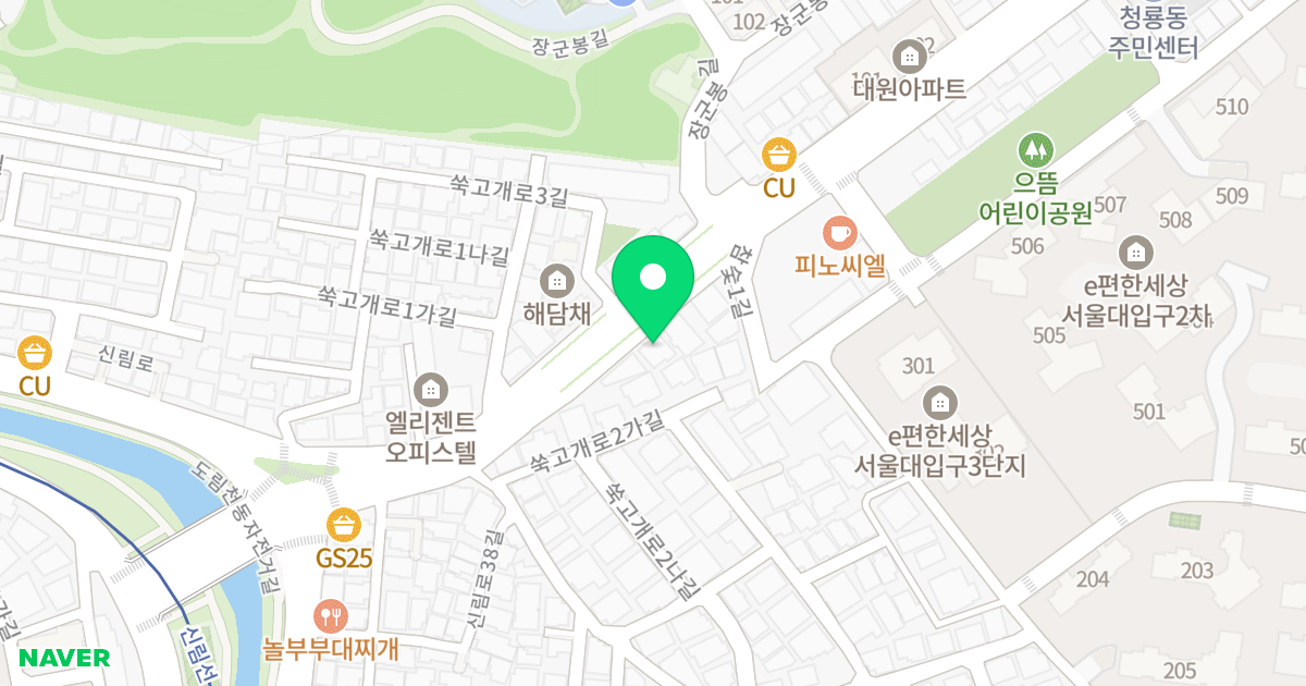 (94-292) 위치 지도 - 서울특별시 관악구 쑥고개로 18