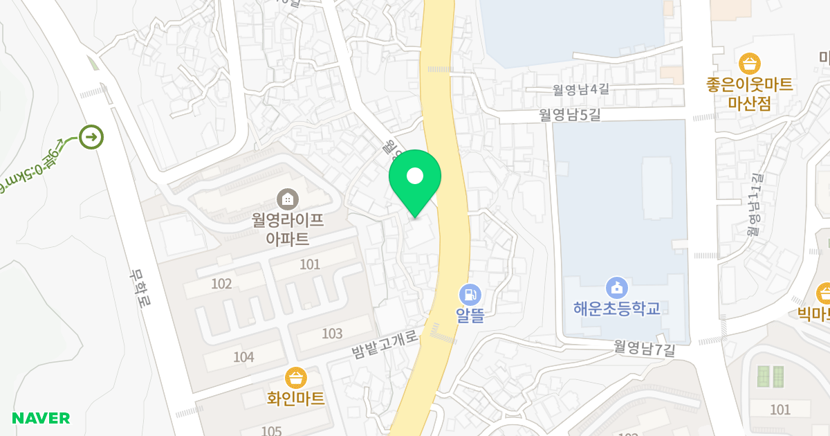 월영동 에드텔 위치 지도 - 경상남도 창원시 마산합포구 밤밭고개로 395