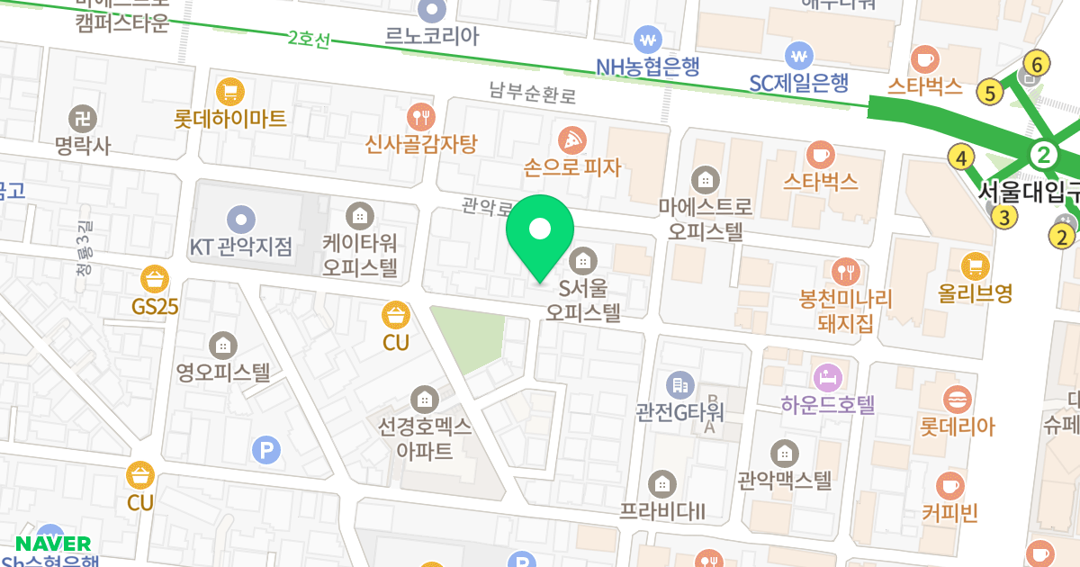 봉천동오피스텔 위치 지도 - 서울특별시 관악구 관악로15길 48