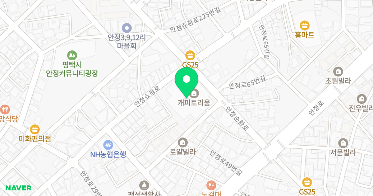 캐피토리움 위치 지도 - 경기도 평택시 팽성읍 안정쇼핑로 52