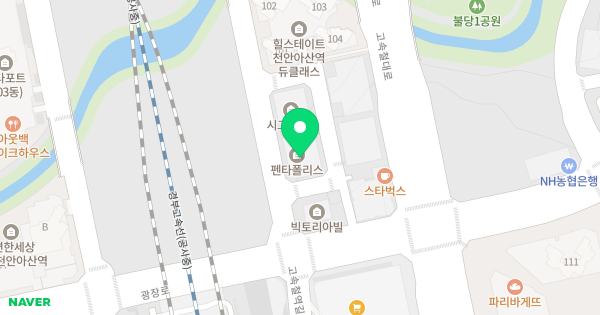 펜타폴리스 오피스텔 위치 지도 - 충청남도 아산시 배방읍 광장로 177-10