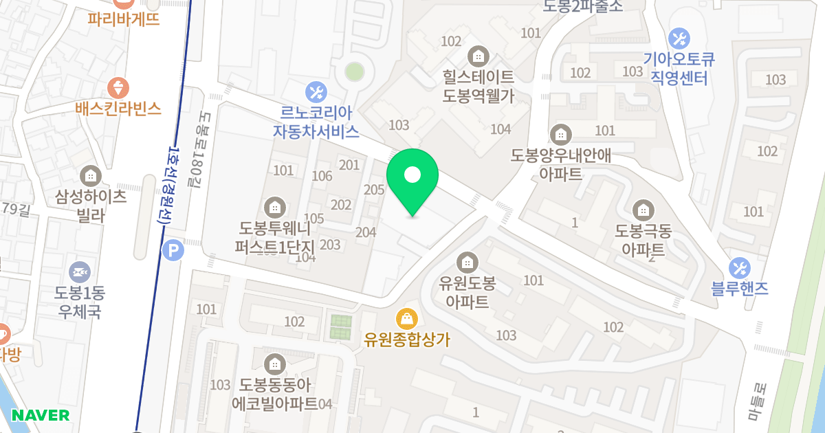 도봉 엠블렘 위치 지도 - 서울특별시 도봉구