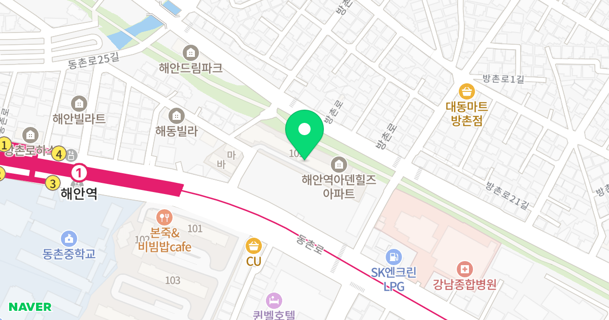 유선 아덴힐즈 위치 지도 - 대구광역시 동구 동촌로25길 69
