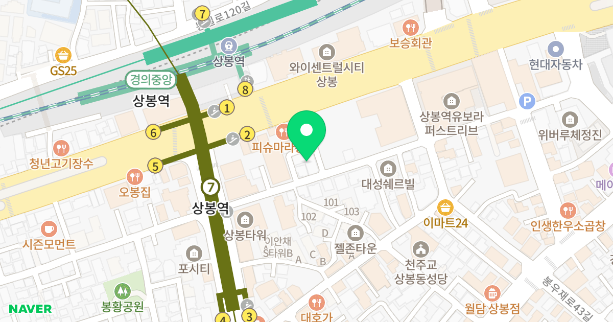 (101-34) 위치 지도 - 서울특별시 중랑구