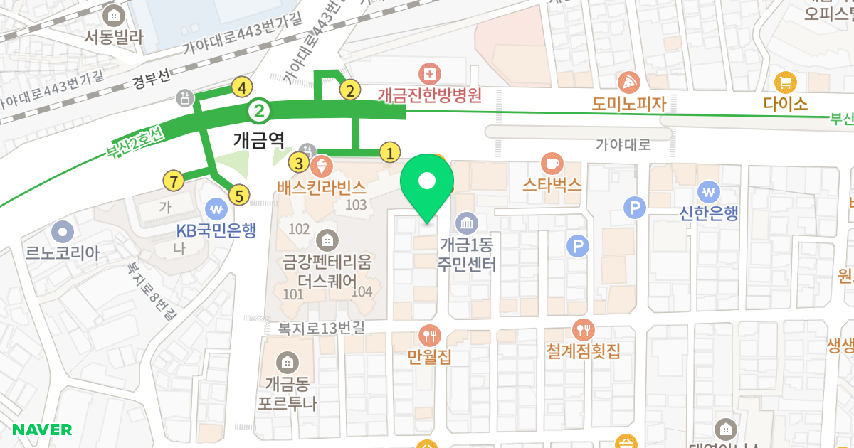 문 위치 지도 - 부산광역시 부산진구 가야대로454번길 10
