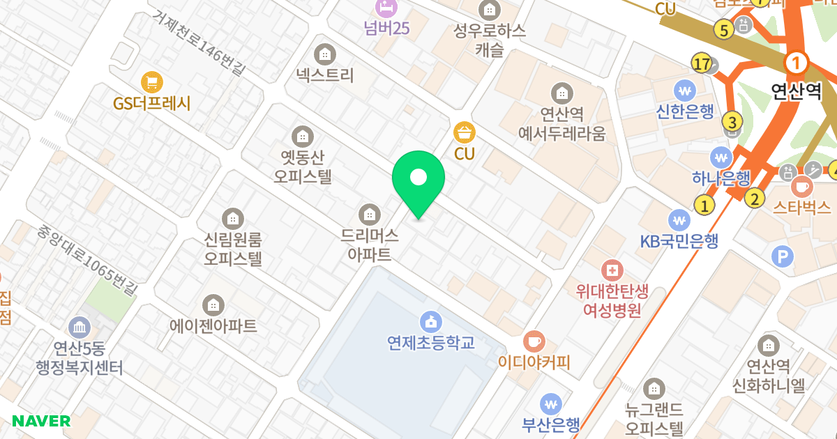 삼성오피스타운 위치 지도 - 부산광역시 연제구 월드컵대로153번길 35