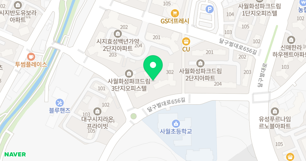 사월화성파크드림 위치 지도 - 대구광역시 수성구 달구벌대로 3304-2
