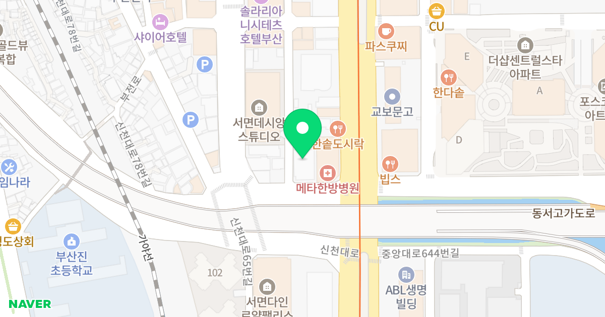 KH마이우스 위치 지도 - 부산광역시 부산진구 신천대로62번길 2