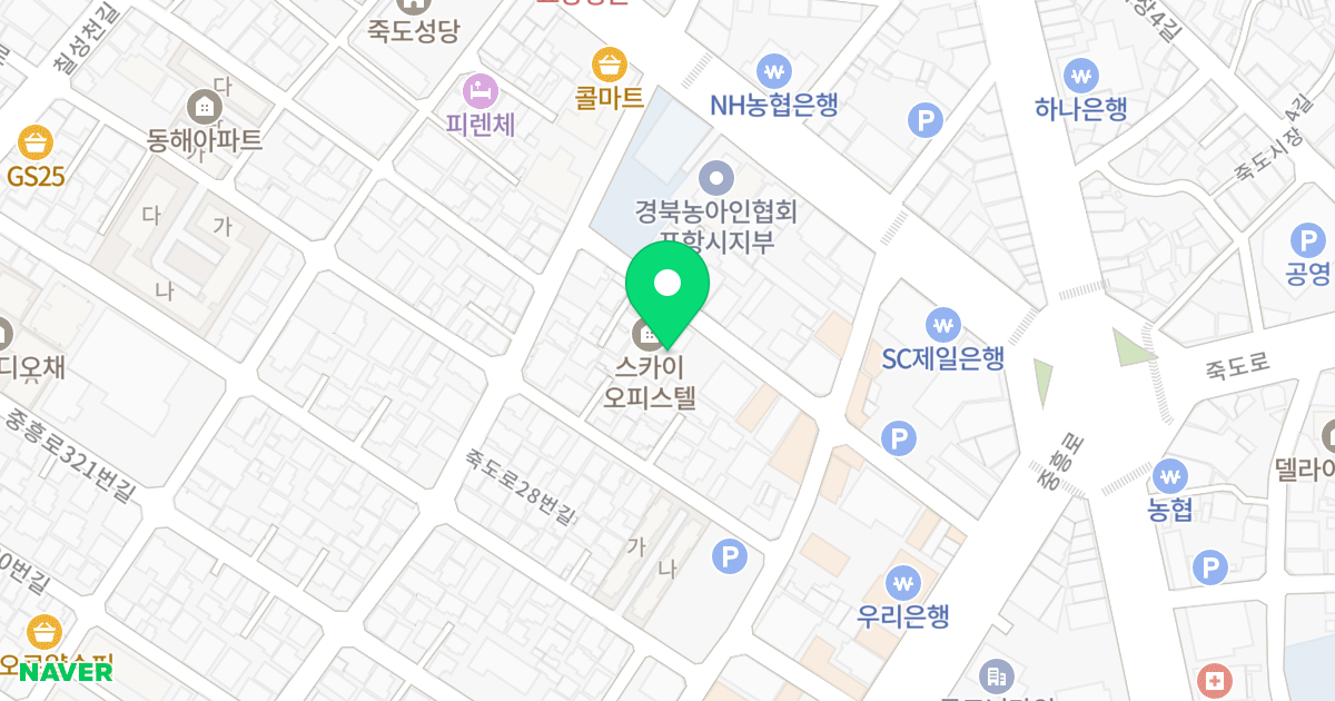 현대오피스텔 위치 지도 - 경상북도 포항시 북구 죽도로28번길 7-16