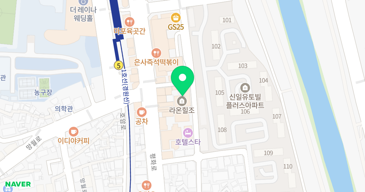 라온힐조 위치 지도 - 경기도 의정부시 평화로190번길 16