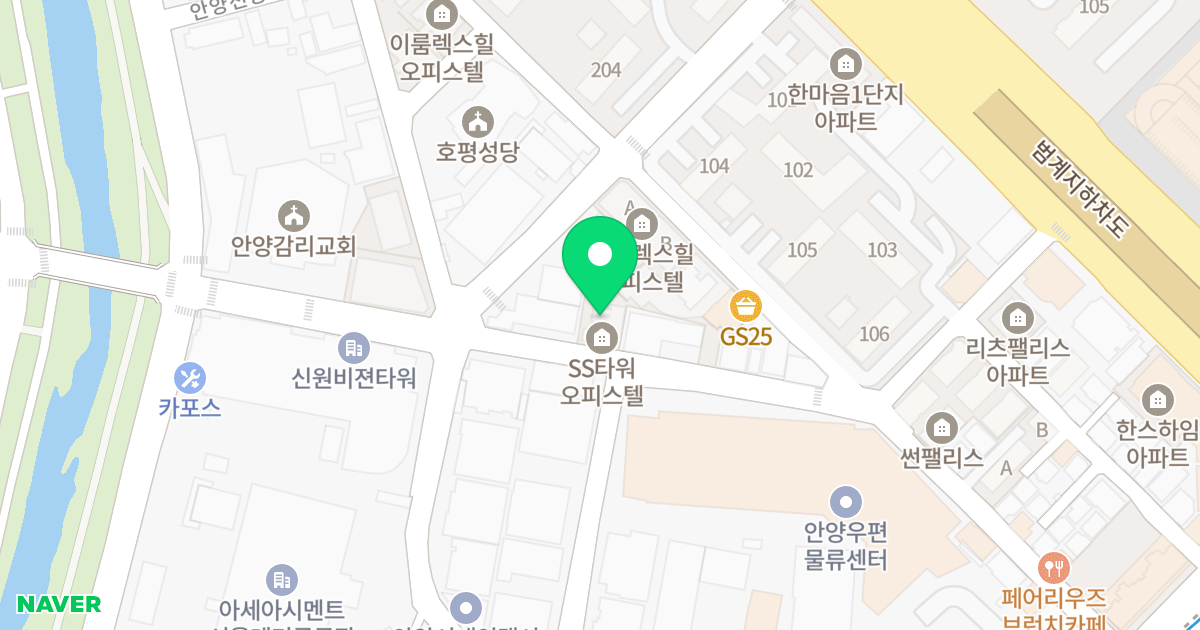 (896-9) 위치 지도 - 경기도 안양시 동안구 전파로 103