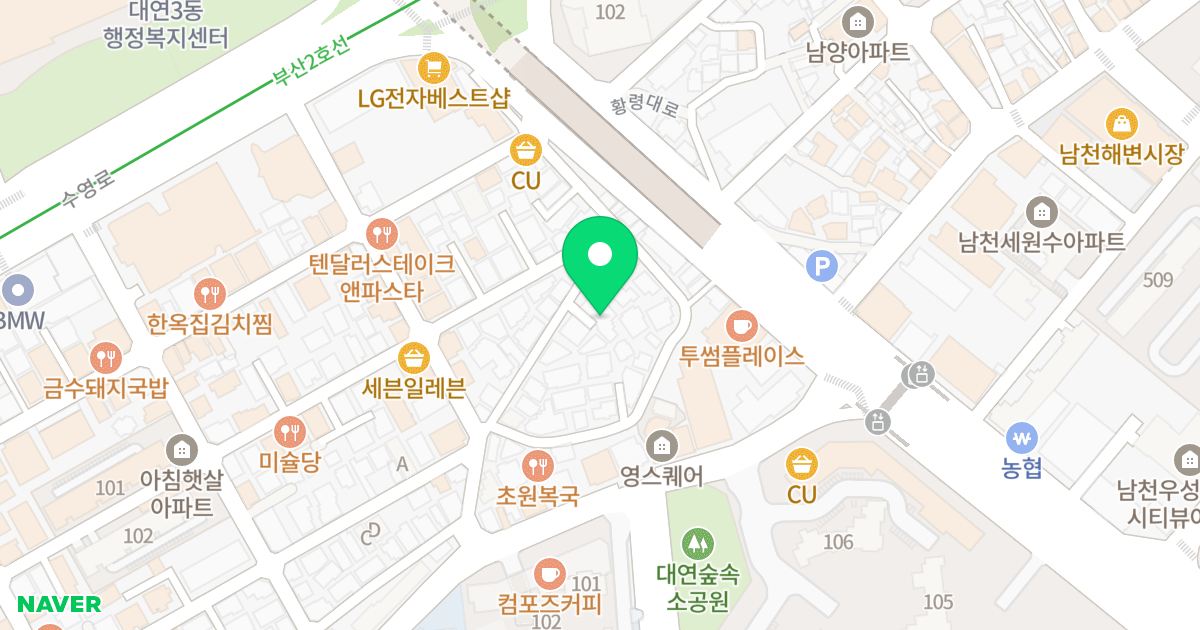 대박세븐 위치 지도 - 부산광역시 남구 용소로21번길 132