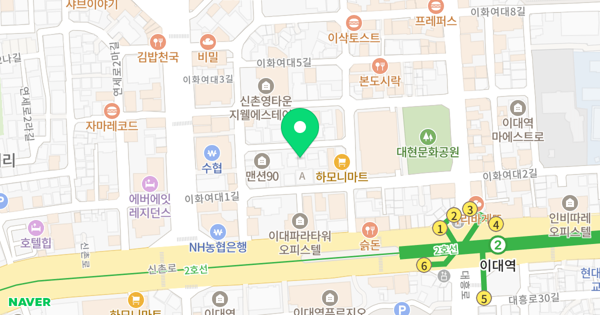 (90-41) 위치 지도 - 서울특별시 서대문구 이화여대1안길 17