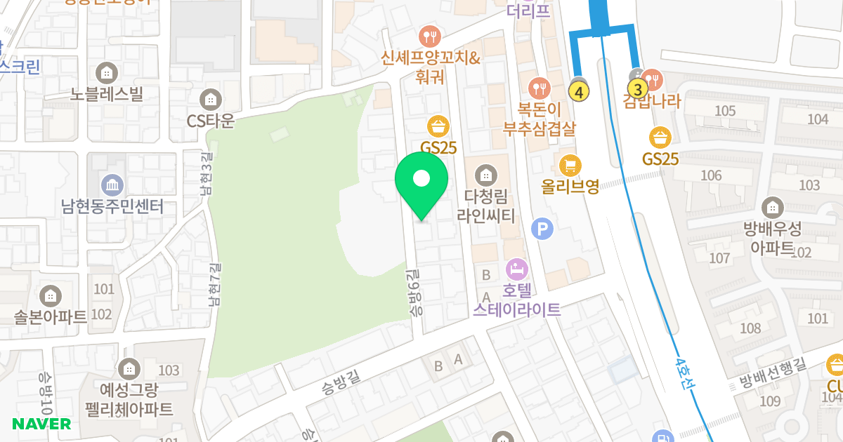 네스코 승방 위치 지도 - 서울특별시 관악구 승방6길 18