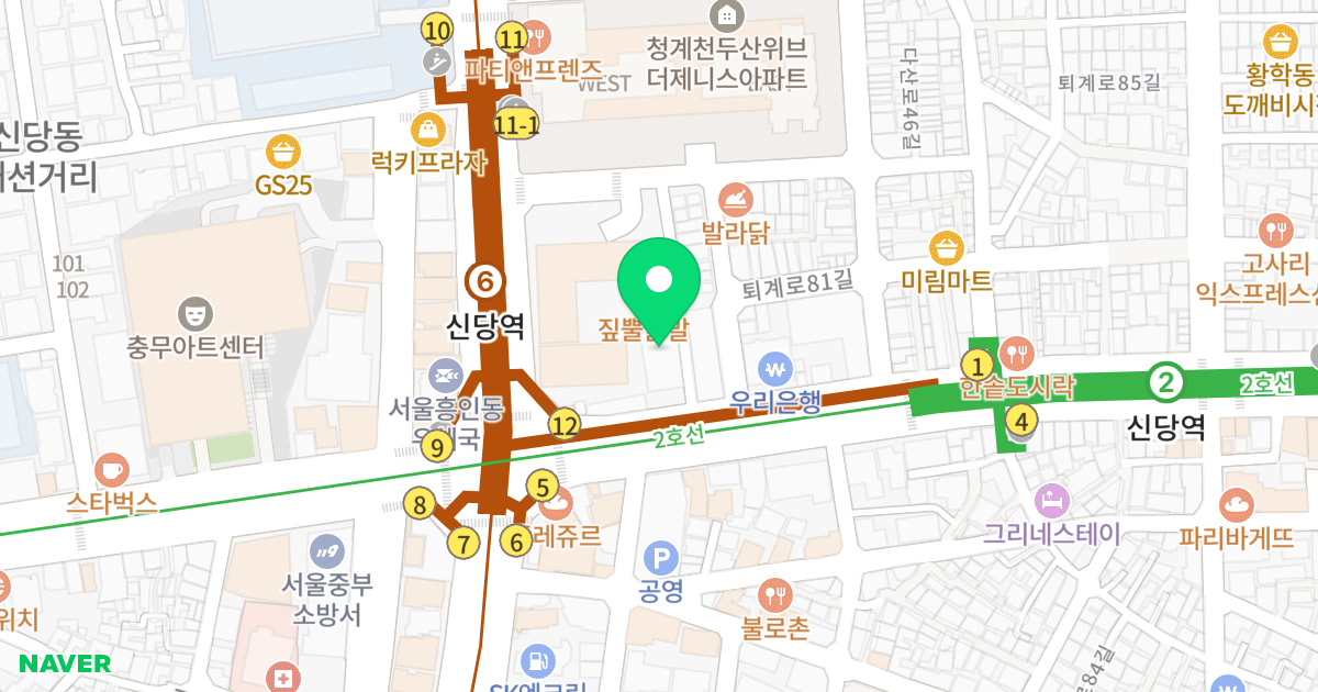 (91) 위치 지도 - 서울특별시 중구 퇴계로 409