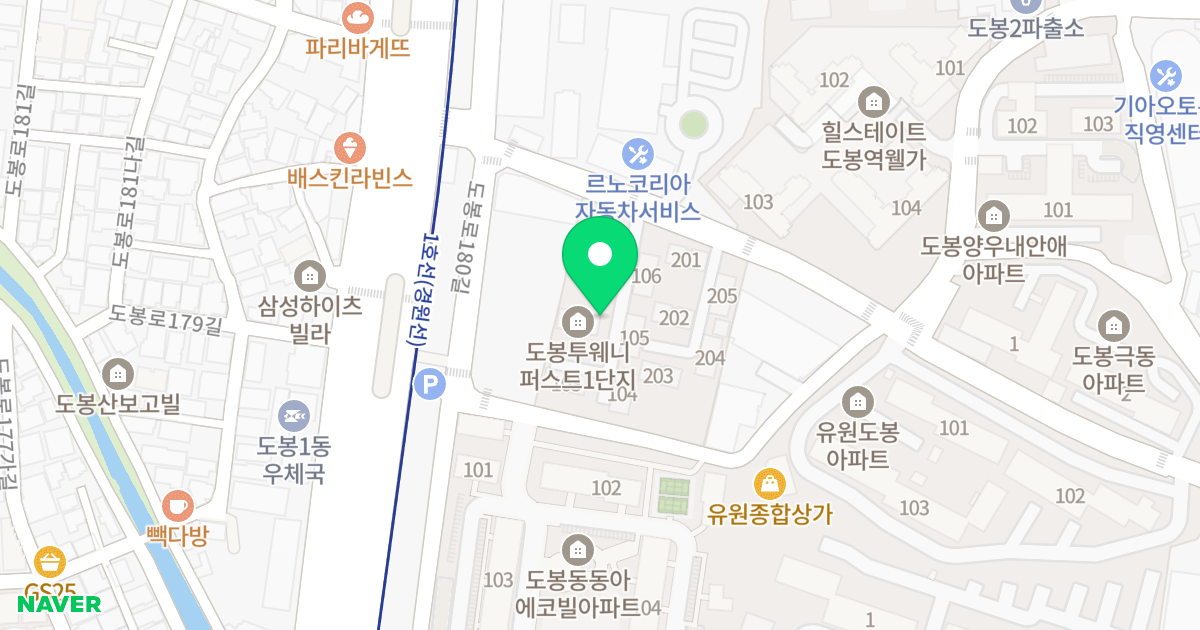 도봉 투웨니퍼스트 1단지 위치 지도 - 서울특별시 도봉구