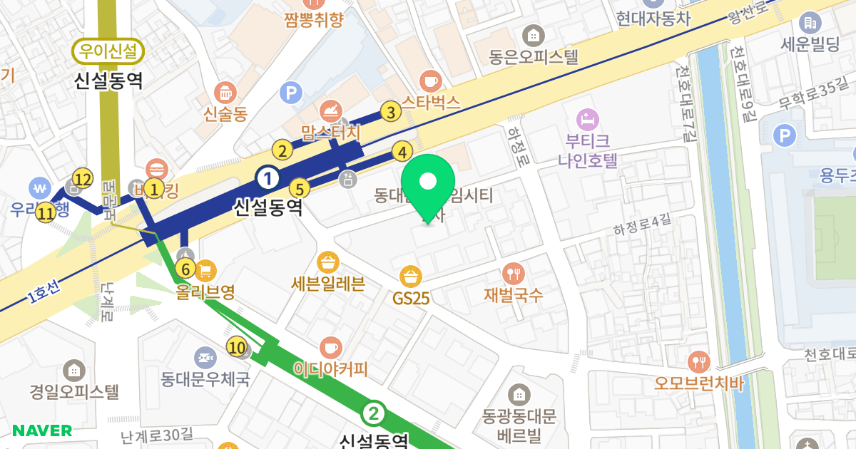 신설동주상복합 위치 지도 - 서울특별시 동대문구 하정로5길 13