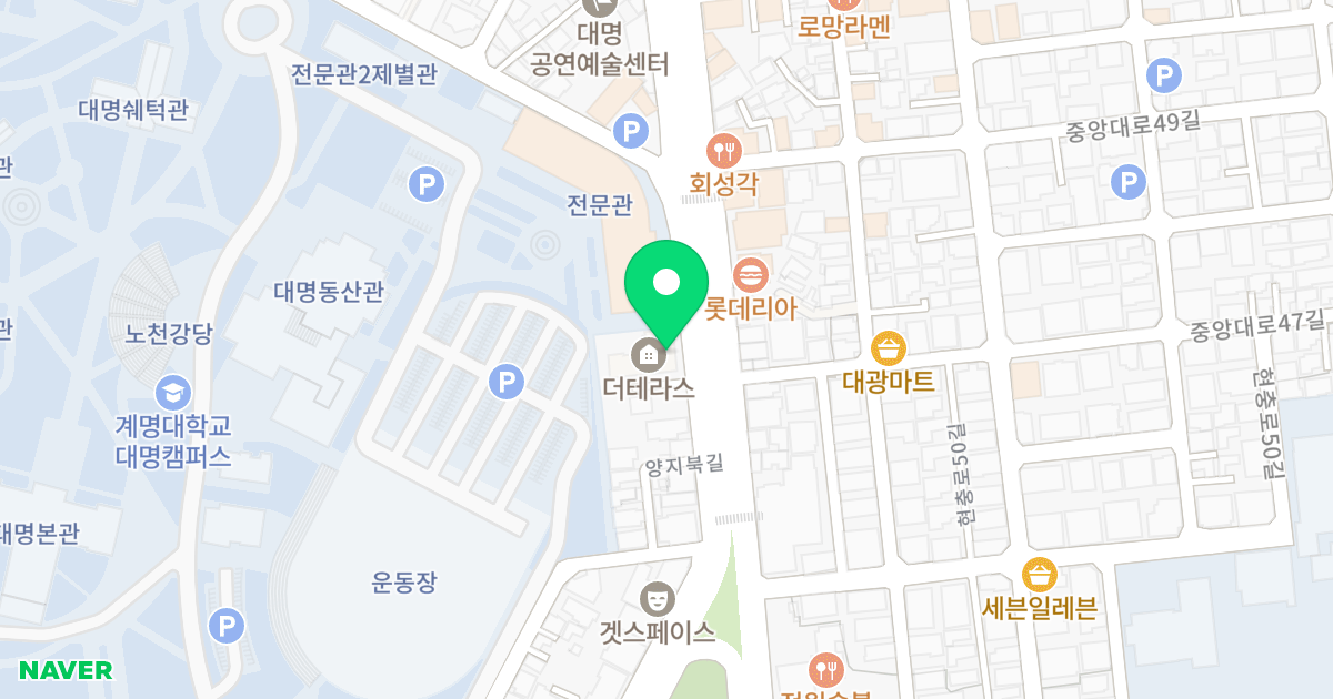 더테라스 위치 지도 - 대구광역시 남구 대명동 2137-3